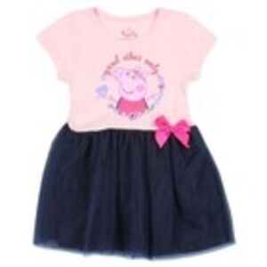 Peppa PIG Girls Toddler Tutu Dress Pink Navy Size 2T ONE LEFT Tulle Skirt
